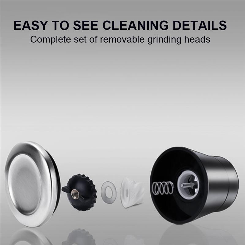 2 stk pepperkvern i rustfritt stål manuell pepperkvern for hjemmet (kartongpakking)