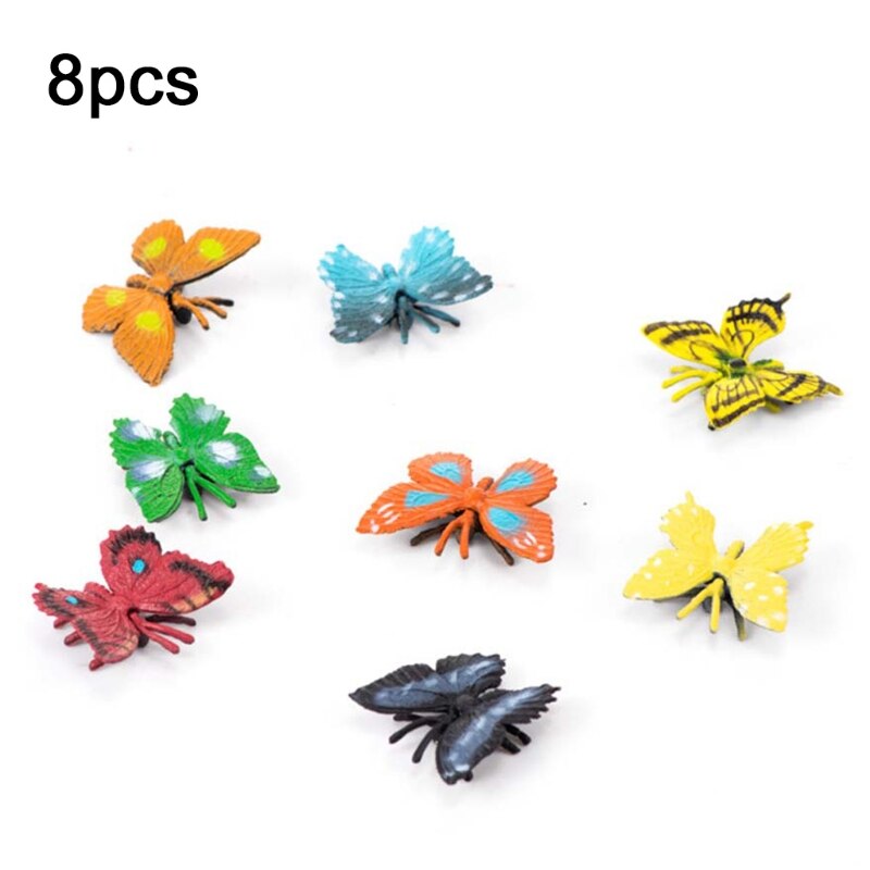 8Pcs/12Pcs Simulatie Statische Insect Model Ornamenten Set Realistische Vlinder Speelgoed