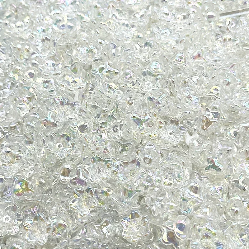 50 Uds. De tapas de cuentas acrílicas de campana de cambio Gradual de 7x13mm, accesorios de joyería, dijes, pulseras, cuentas espaciadoras para fabricación de joyas: Verde fluorescente