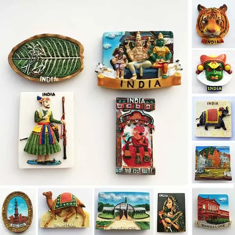 India Koelkastmagneet Toerisme Souvenir Rajasthan Bangalore 3D Hars Geschilderd Ambachten Magneten voor Koelkasten Sticker Home Decor