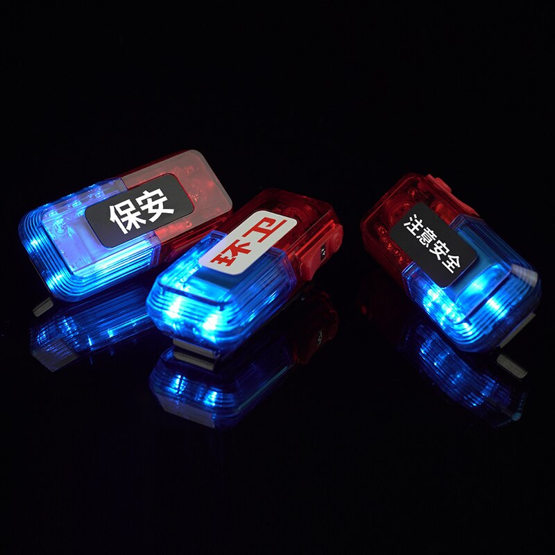 Blue Red color LED Flashing Shoulder lamp light alarm chargeable battery patrol warning light
