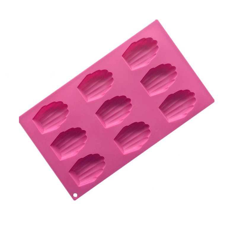 9 Cavities Madeleine Silicone Cake Mold Shell Biscuits Cake Handmade Soap Moulds Ice Cube Tray Nonstick Silicone Bakeware Mould