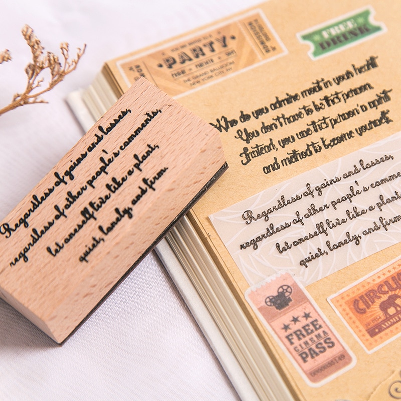Jahrgang Phrase Englisch Serie Briefmarke DIY hölzern Gummi Briefmarken Pro Scrapbooking Schreibwaren Scrapbooking Standard Briefmarke