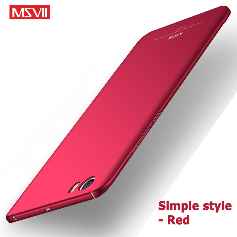 Xiaomi Mi 5 Case Cover Msvii Silm Frosted Cases For Xiaomi Mi 5S Mi5s Case Xiomi Mi5 PC Cover For Xiaomi Mi5 S M5 Cases 5.15": For Xiaomi Mi5s / Simple red