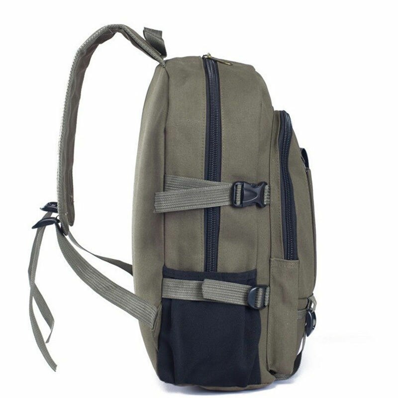Mochila masculina de lona vintage, mochila masculina feita em lona com grande capacidade de viagem, bolsa para escola e laptop 2020