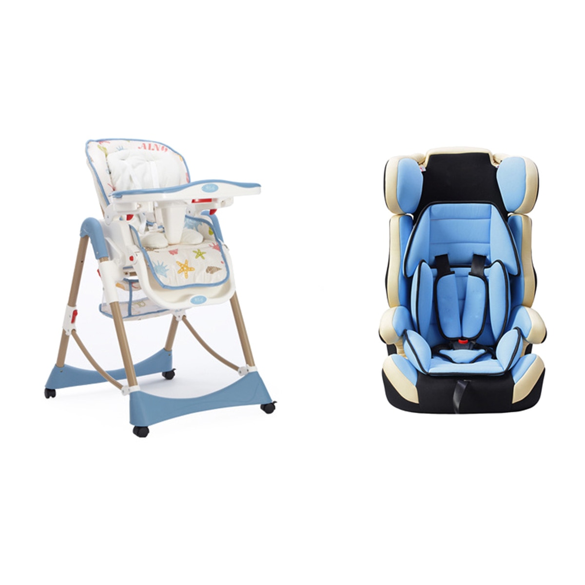 Cochecitos de dibujos animados para bebé, almohadilla, carrito bordado transpirable, algodón, cómoda, cojín Reversible para silla