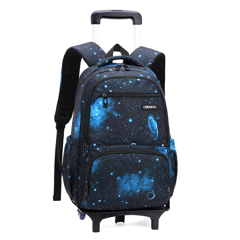 Schoolrugzaktas met wielen Terug naar school Rolling Bags Student-rugzak op wielen voor jongensmeisjes Kinderen Schooltrolleytas: Blauw