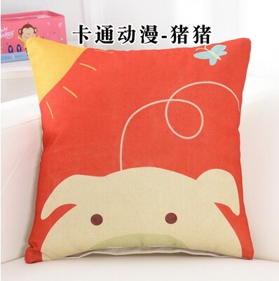 Cute Cartoon Printing Linen Square Sofa Children Cushion Cover Nap Throw Pillow Case Decorbox Home Decor Household Supplies: 11