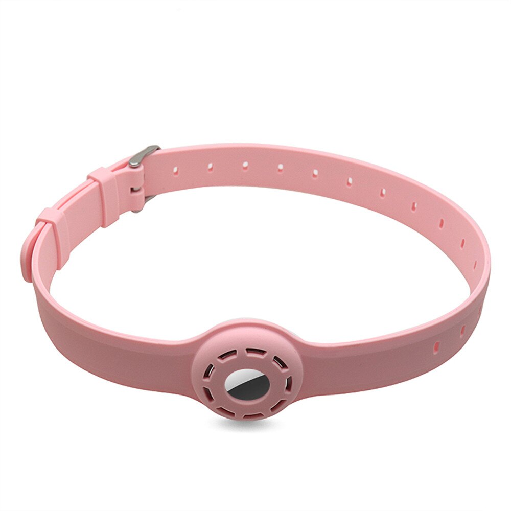 1pc til apple airtag etui hund kat halsbånd gps finder farverigt lysende beskyttende silikone etui til apple air tag tracker cover: Lyserød 2