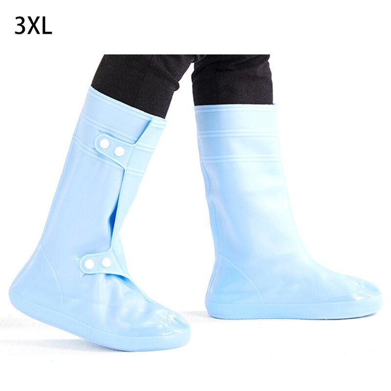 Waterproof Shoe Cover Outdoor Rain Shoes Boots Covers Waterproof Slip-resistant Overshoes Galoshes Travel for Men Wome: Blue / XXL