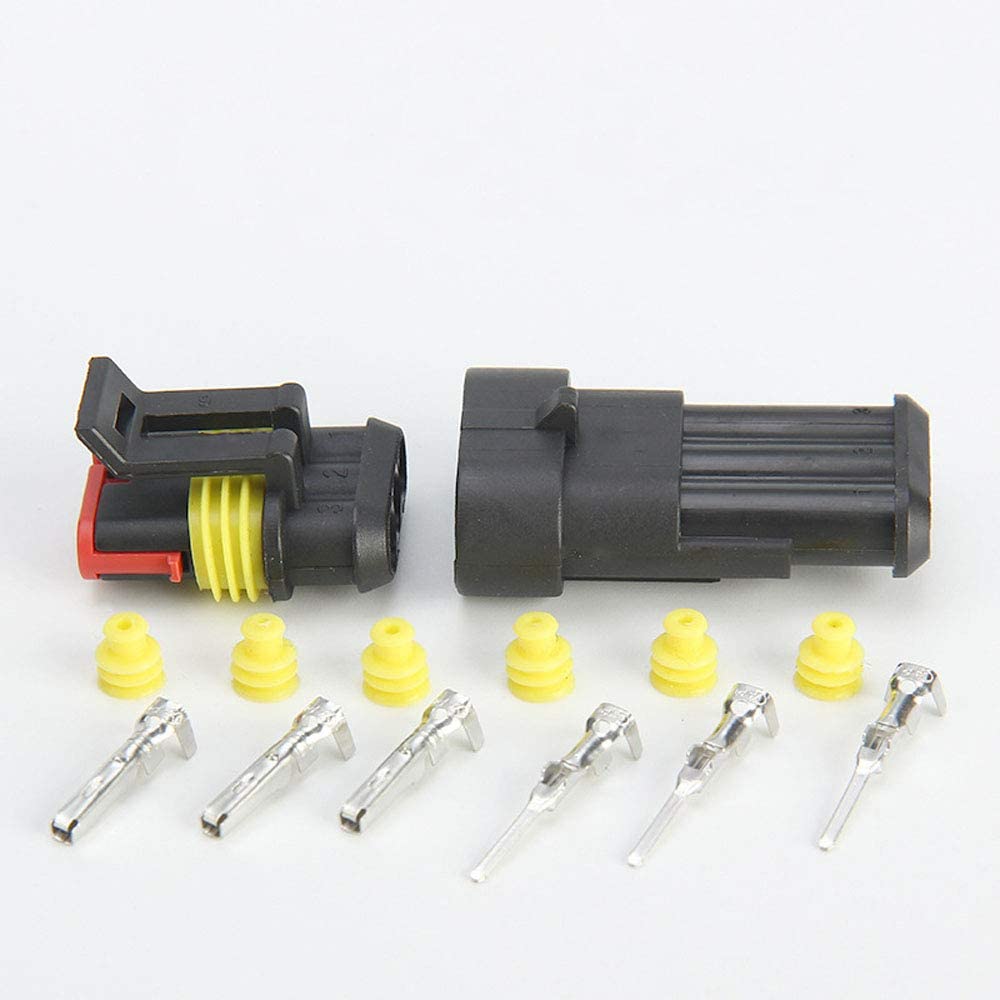 10 Kits 3 Pin Way Waterproof Electrical Connector Plug 1.5mm Series Terminals
