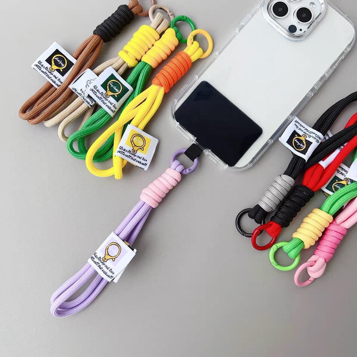 Llaveros con cordón tejido , llaveros de cuerda trenzada antipérdida coloridos, llavero de coche, mochila, accesorios colgantes,