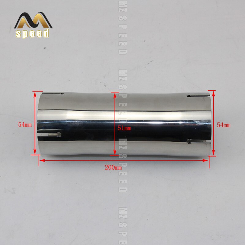 Car Accessories 304 stainless steel tube muffler expanded caliber connector 54mm 66mm 73mm 80mm 4 slot universal sleeve: 54mm-51mm-54mm