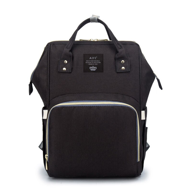 Stijl Luiertas Multifunctionele Mother 'S Tas Mode Mama Zuigfles Rugzak Aiaper Rugzak: Black And White with Pattern