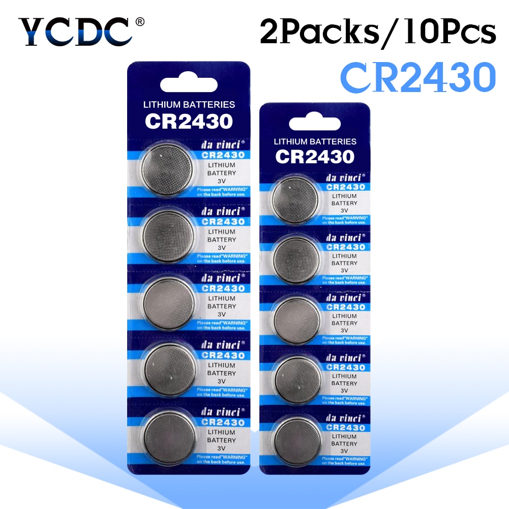 10Pcs CR2430 Button Battery 3V DL2430 BR2430 ECR2430 KL2430 KCR2430 L20 Coin Cells Lithium Batteries For Toy Electronic Scale