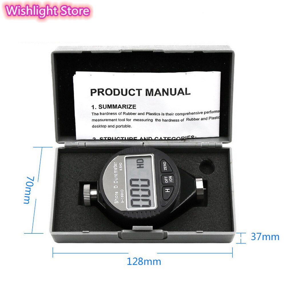 0-100 A/C/D Hardness Digital Shore Hardness Tester Durometer Meter Shore for Plastic Leather Rubber Multi-resin Supplies