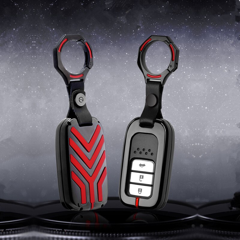 Sleutelhoesje van zinklegering voor honda civic vfc accord 2003-2007 cr- v freed pilot-stijl autosleutelhanger