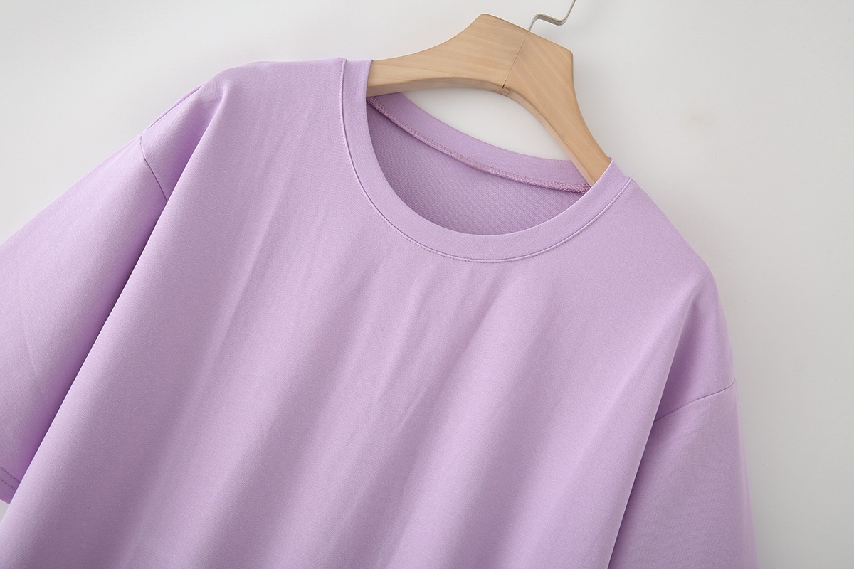 UNIZERA Summer Women's Lazy Simple Short-sleeved Round Neck T-shirt Dress Versatile Loose Slit Long Skirt