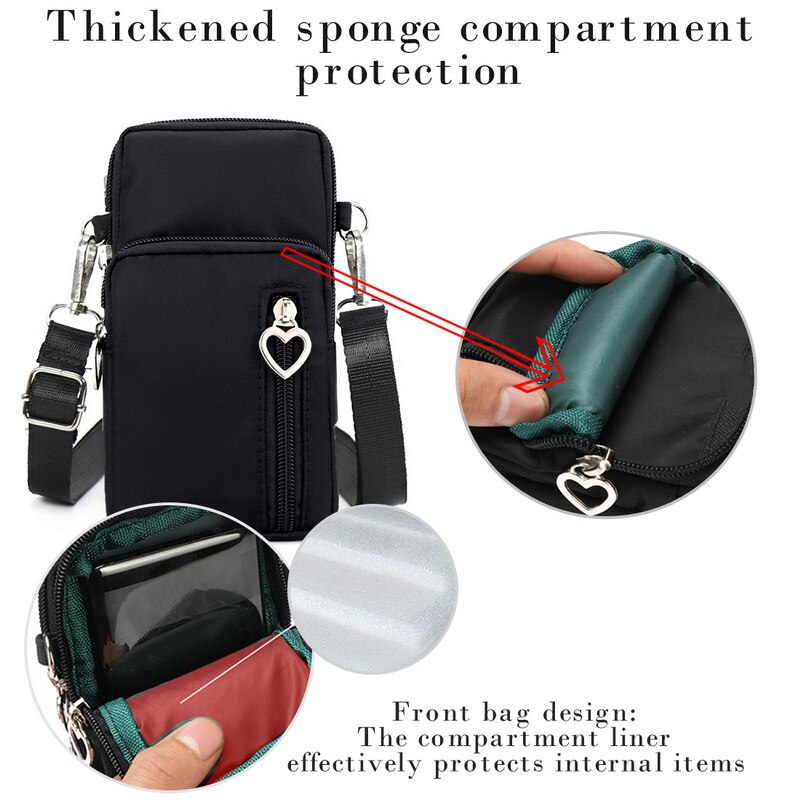 Bolso Universal de cuero para teléfono móvil, bolsa de hombro para el brazo, bolsillo, BILLETERA, correa para el cuello, para Huawei Honor, Samsung, iphone