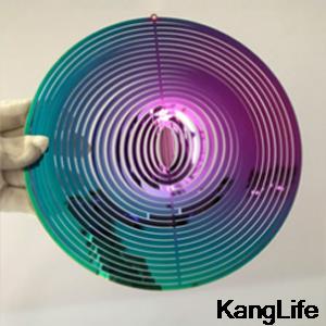 Edelstahl Schlagen Herz Wind Spinner Metall 3D Rotierenden Windspiele Dekor Haus Hängen Anhänger Ästhetischen Zimmer Dekor Handwerk: bunt 20cm