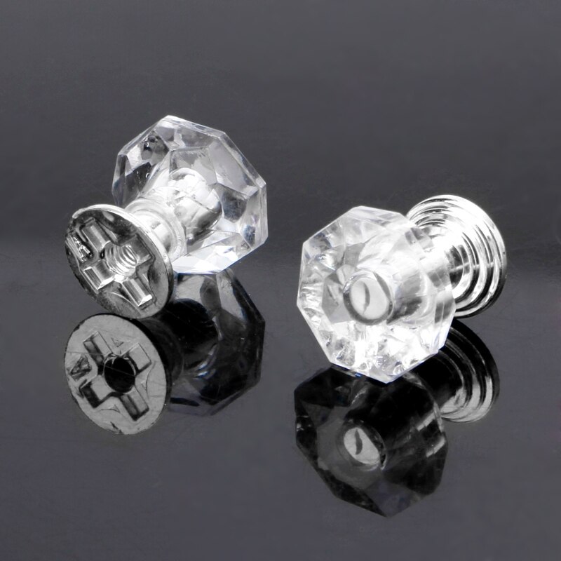 10PCS Diamond Shape Crystal Glass Cabinet Knob Drawer Pull Handle For Jewelry Box Cabinet
