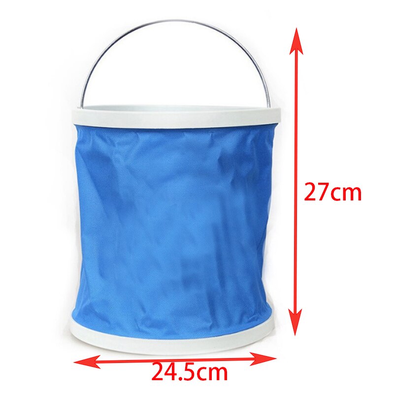 Seau de voiture pliable multifonctionnel portatif de seau de lavage de voiture de 11L