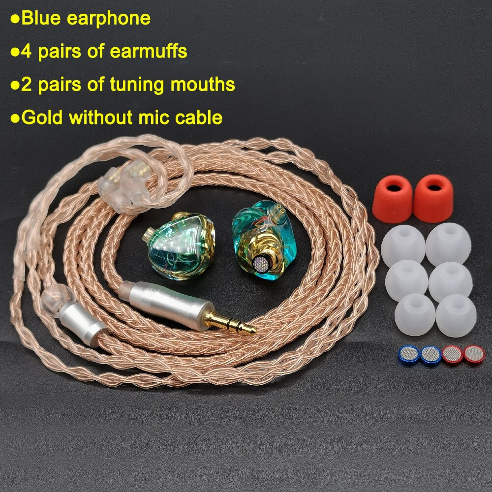 avec Tuning bouche HIFI écouteurs IEM 0.78 résine écouteurs dynamique casque DJ scène Sports monocristallin cuivre mise à niveau câble
