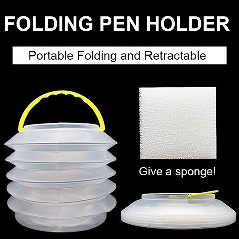 Vouwen Pen Wasmachine Borstel Wassen Emmer Transparante Plastic Draagbare Verf Borstel Emmer Borstel Vat Gratis Sponzen