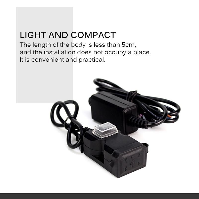 Dual USB Port Motorbike Motorcycle Handlebar Charger 12V 5V 1A/2.1A Waterproof Adapter Power Supply Socket for Mobile Phone