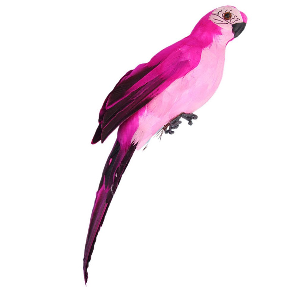 Pluma de loro Artificial, accesorios de jardinería, adorno para manualidades, adorno para aves, modelo de loro (rosado)