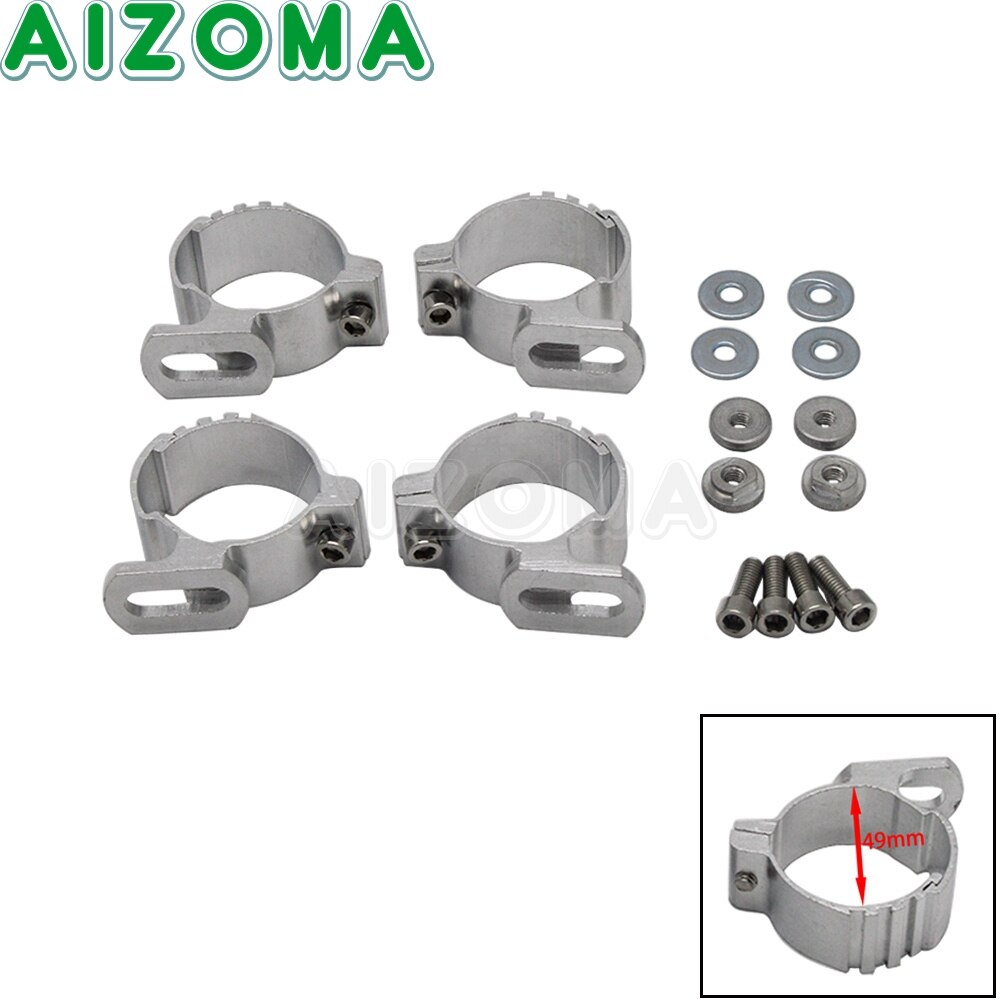 1 einstellen Motorrad Viertel Scheinwerfer Verkleidung Windschutzscheibe 35-50mm 45mm 49mm Gabel Klemme Halterung Für Harley sportster XL 883 1200 Dyna: 49mm