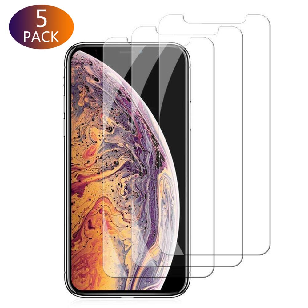 5pz Antigraffio a prova di Vetro Temperato Protezione Dello Schermo per il iphone XS Max/XR/XS/7/ 8/6