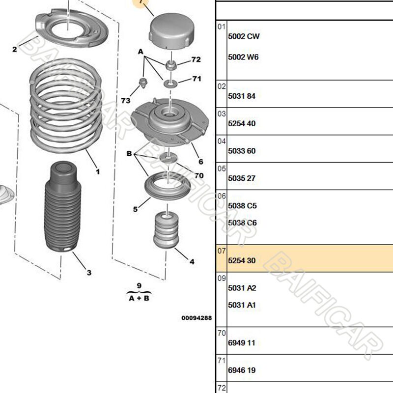 Baificar-Amortiguador delantero genuino, tapa protectora de barra, 525430, 9628834880, para Peugeot 206, 207, Citroen C2