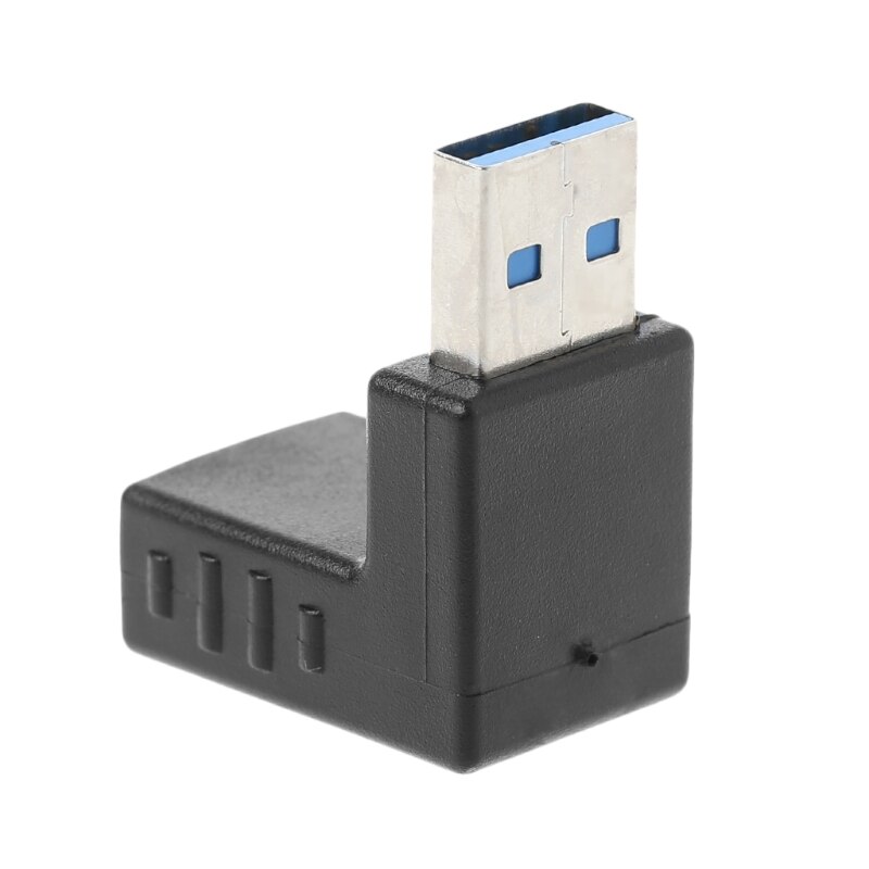 90degree Left Right Angled USB 3.0 A Black Male To Female Connector Adapter For Laptop PC