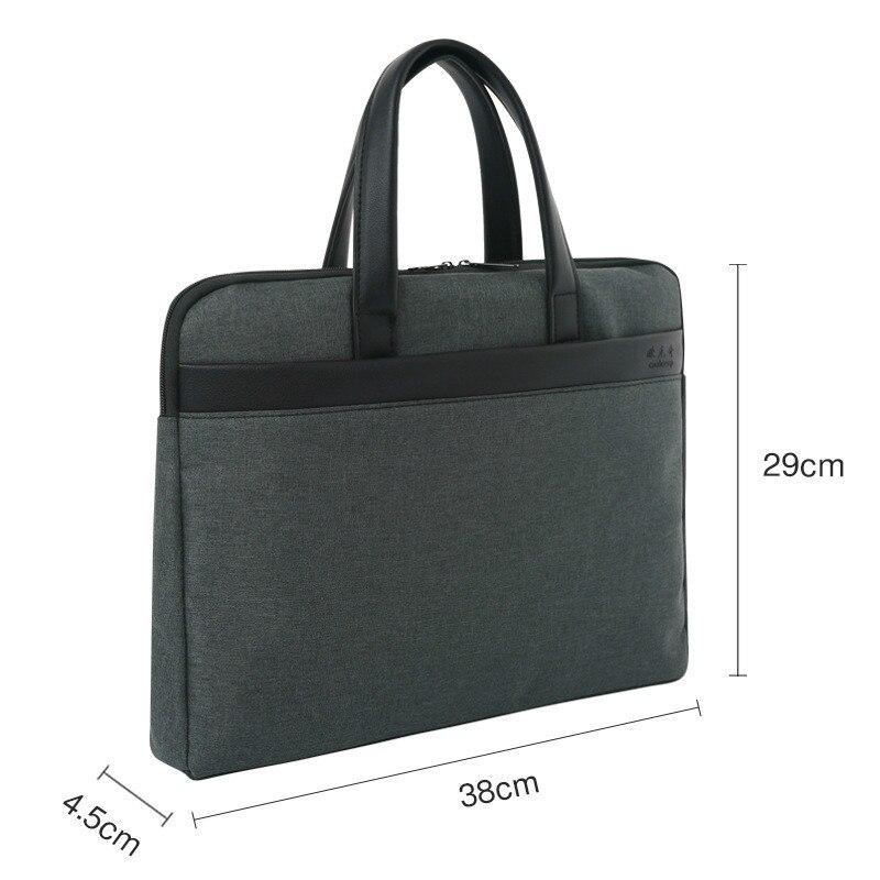 Portable Briefcase Men Women Office Portfolio Tote Handbag Document Case Business Bag Zipper Waterproof Large Multi-layer: Dark Grey