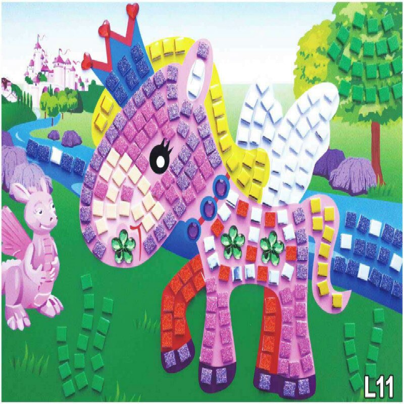 DIY Diamond Stickers Handmade Crystal Paste Painting Mosaic Puzzle Toys Kids Child Stickers Toy Mosaic Crystal Stickers