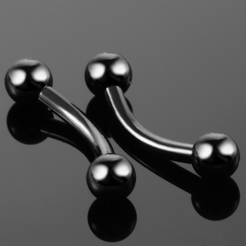 Piercings Labret Vertical de titanio G23, hilo externo, barra curva, lengua, ceja, labio, oreja, hélice, joyería para el cuerpo, 1 ud.
