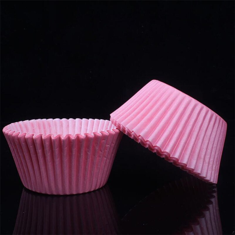 100 Stks/partij Pure White Cupcake Liners Food Grade Papier Cup Cake Bakken Cup Muffin Keuken Cupcake Gevallen Cake Mallen: Roze