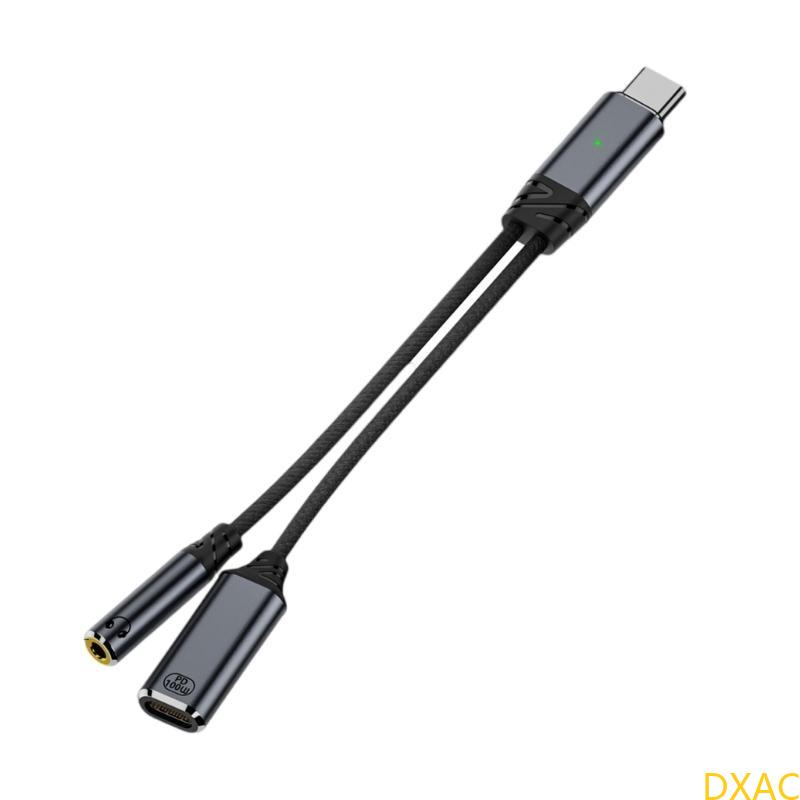 Dxac usb c splitter 100w usb c han til dobbelt hun-stik adapter type c usb 2.0 splitter kabelstik opladningsadapter: Grå / <= 0.5m