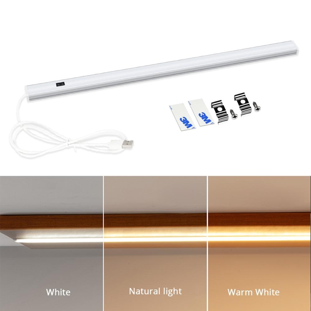 Usb-lampe til kjøkken med bevegelsessensorbryter, håndviftende av og på, led-barlys 30cm 40cm 50cm