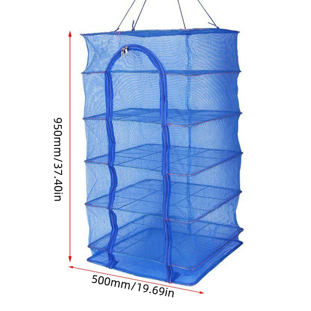 Folding Sun Fishing Nets Drying Cage Square Sun Fish Cage Sunfish Net Mosquito Cage Dry Net Fishing Tackle: 50X50X95CM