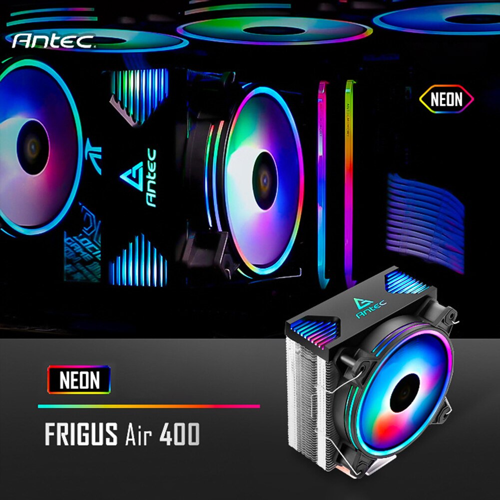 Antec A400 Gpu Computer Waterkoeling Systeem Waterblok Rgb Cpu Luchtkoeler 4 Heatpipe 120Mm Fan Cpu Koeler Voor amd Am Fm Lga