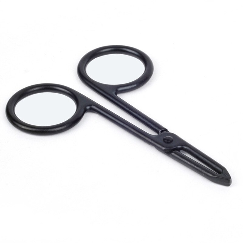 ! 1 ud. De tijeras de punta plana pinzas de cejas pinza de corte inoxidable herramienta de maquillaje de eliminación de cejas para belleza