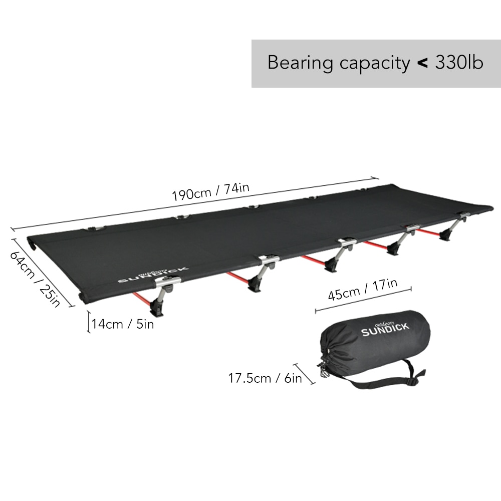Portable Folding Camping Cot Single Person Outdoor Foldable Bed for Sleeping 330lb Hiking Backpacking Picnic Camping Cot Bed Mat
