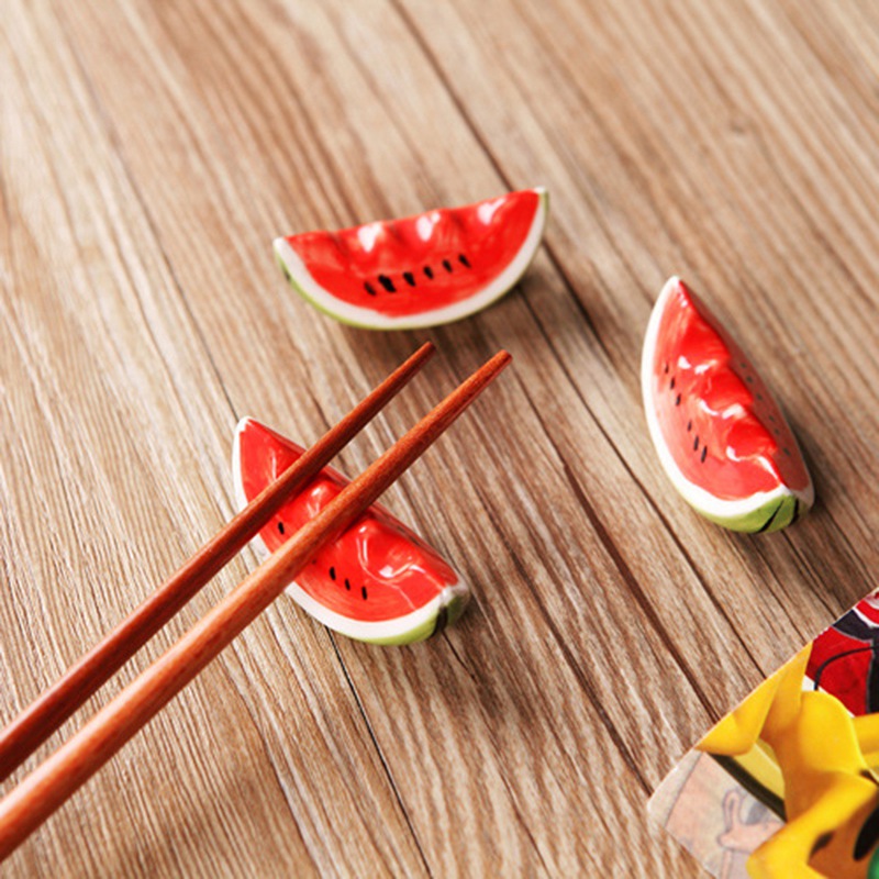 2 sztuk stojak na pałeczki śliczne arbuz pomidor ceramiczne stołbyć winnym dekoracyjne stojak łyżka widelec zastawa stołowa robić kuchni Hoders Dropshipping: arbuz