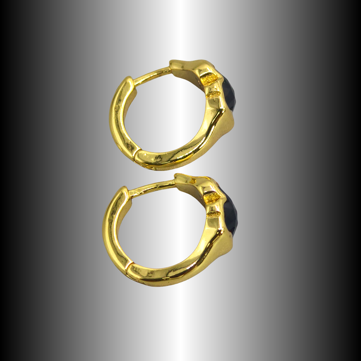 Kat accessoires 2025 Spaanse originele sieraden 925 zilveren vergulde kristallen oorbellen luxe prachtige meisjes cadeau: Donkergrijs