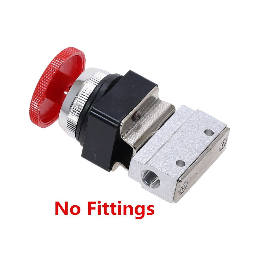 1PCS Red Mushroom Cap Emergency stop Button Self Lock 2 Position 3 Way Air Pneumatic Mechanical Valve MOV-3 1/8" Thread: Transparent
