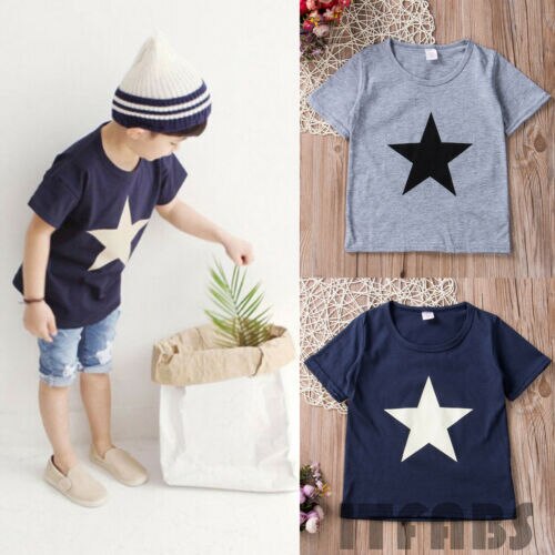 Arrivels Zomer Baby Peuter Kids Jongens Ster Kleding Gedrukt T-shirt Tops