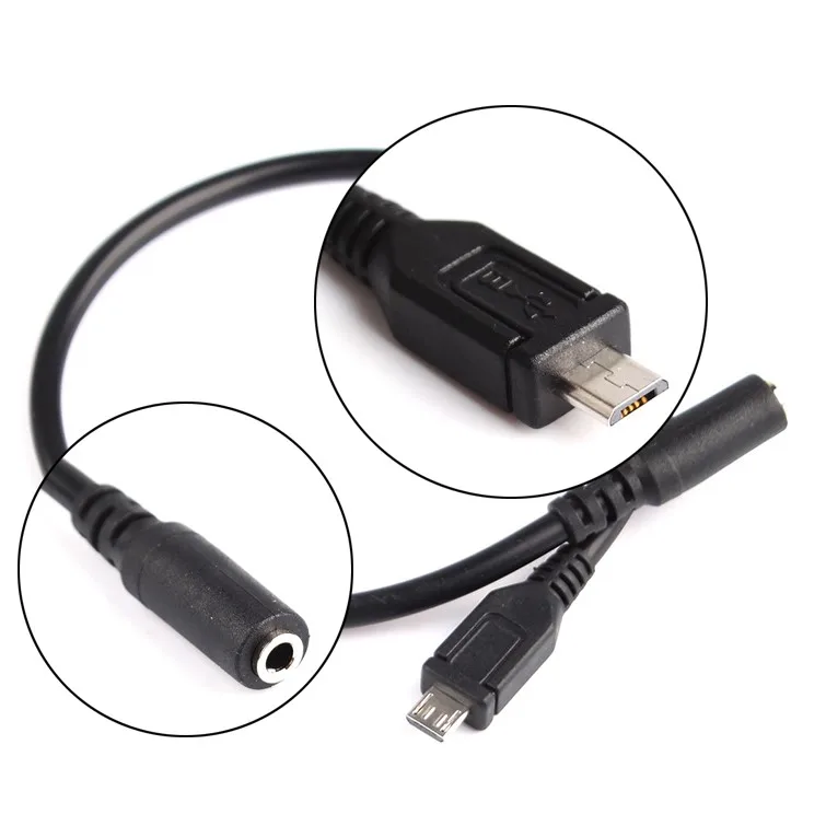 Micro Usb Male Naar Dc 3.5Mm Audio Rca Jack Adapter Kabel 30Cm/12Inch Voor Oppo Finder x907 T29 A93 U521 U539 A129 Usb Audio Kabel