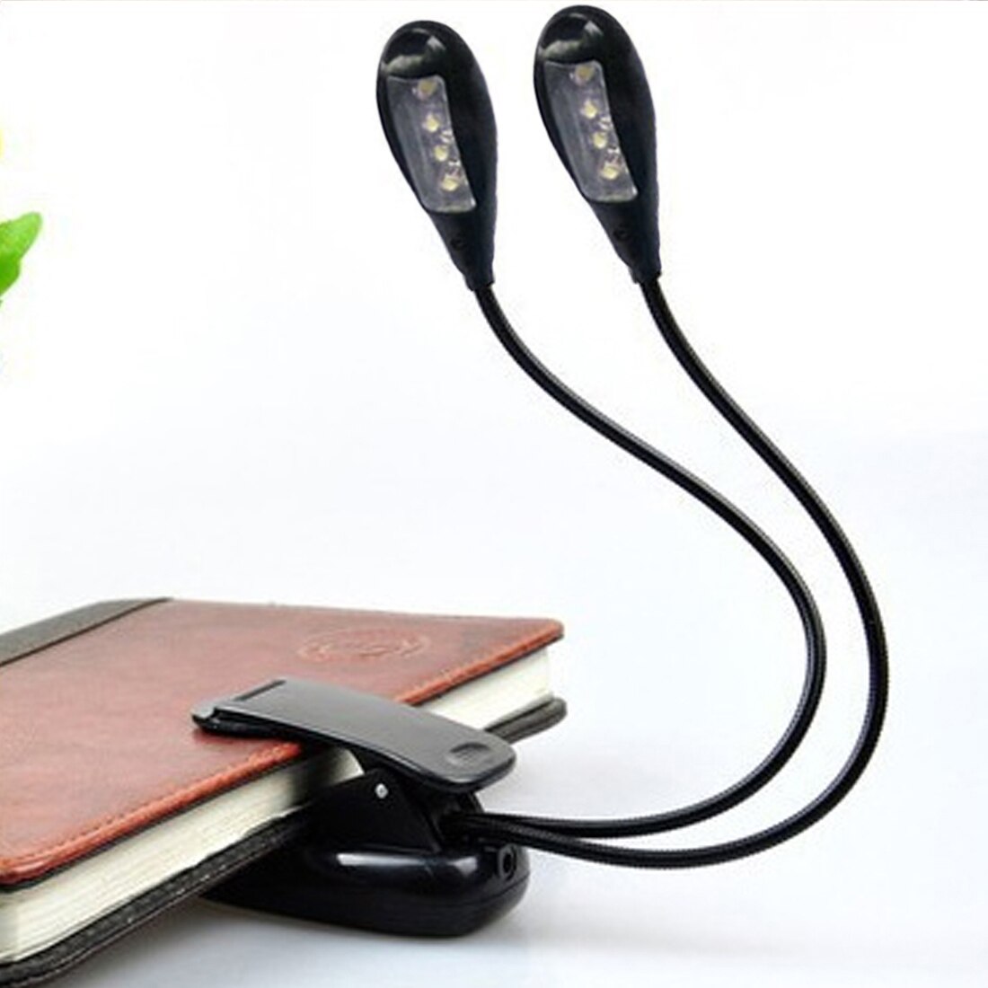 8 LED USB Doppel Pole LED Schreibtisch Lampe Mini Auge-pflege Tisch Lampe Dual Flexible Doppel Goosenecks Clip- auf Arm Studie & Musik Schreibtisch Licht